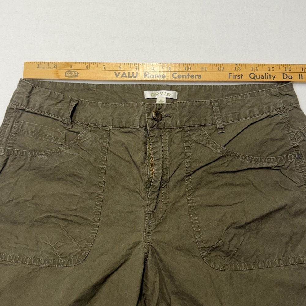 Orvis Cargo Pants Womens Straight Leg Olive Green Cotton Size 12 Travel Utility - Picture 7 of 9